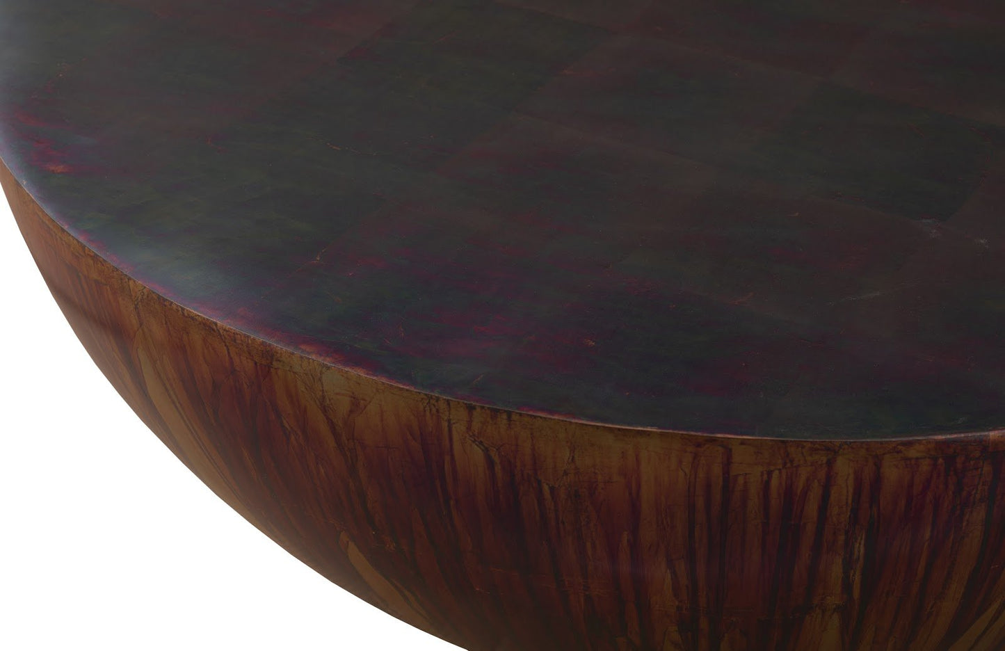 Patina Drum Coffee Table – Resin with Acid Washed Copper