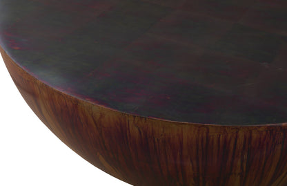 Patina Drum Coffee Table – Resin with Acid Washed Copper