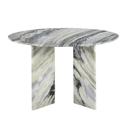 Celia 48 Round Dining Table with Green Onyx Panda Marble