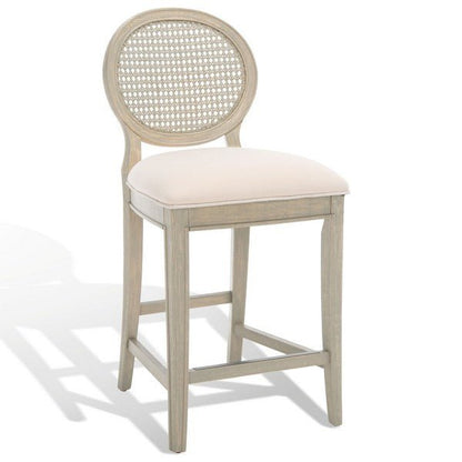Karlee Rustic Grey Rattan Back Bar Stool Set of 2 – 43.5H