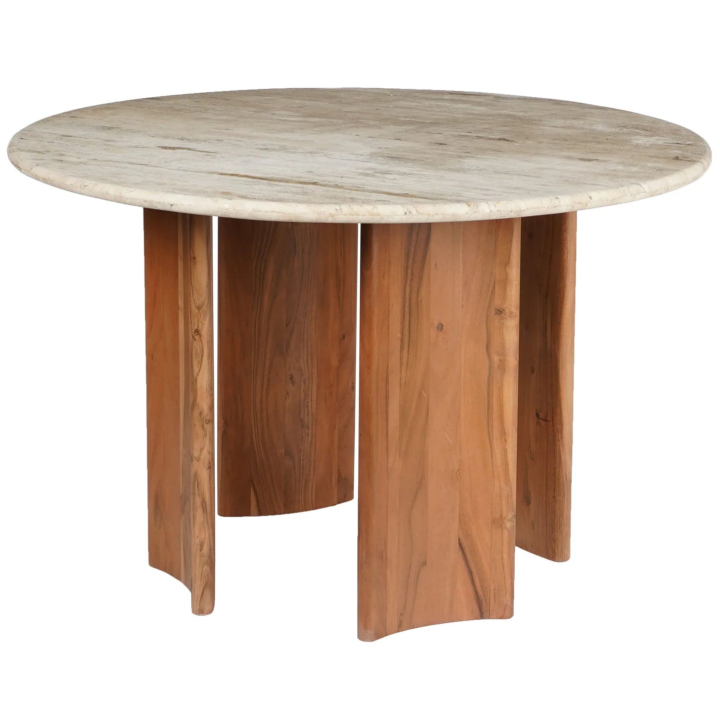 Trinsly Travertine Top Dining Table