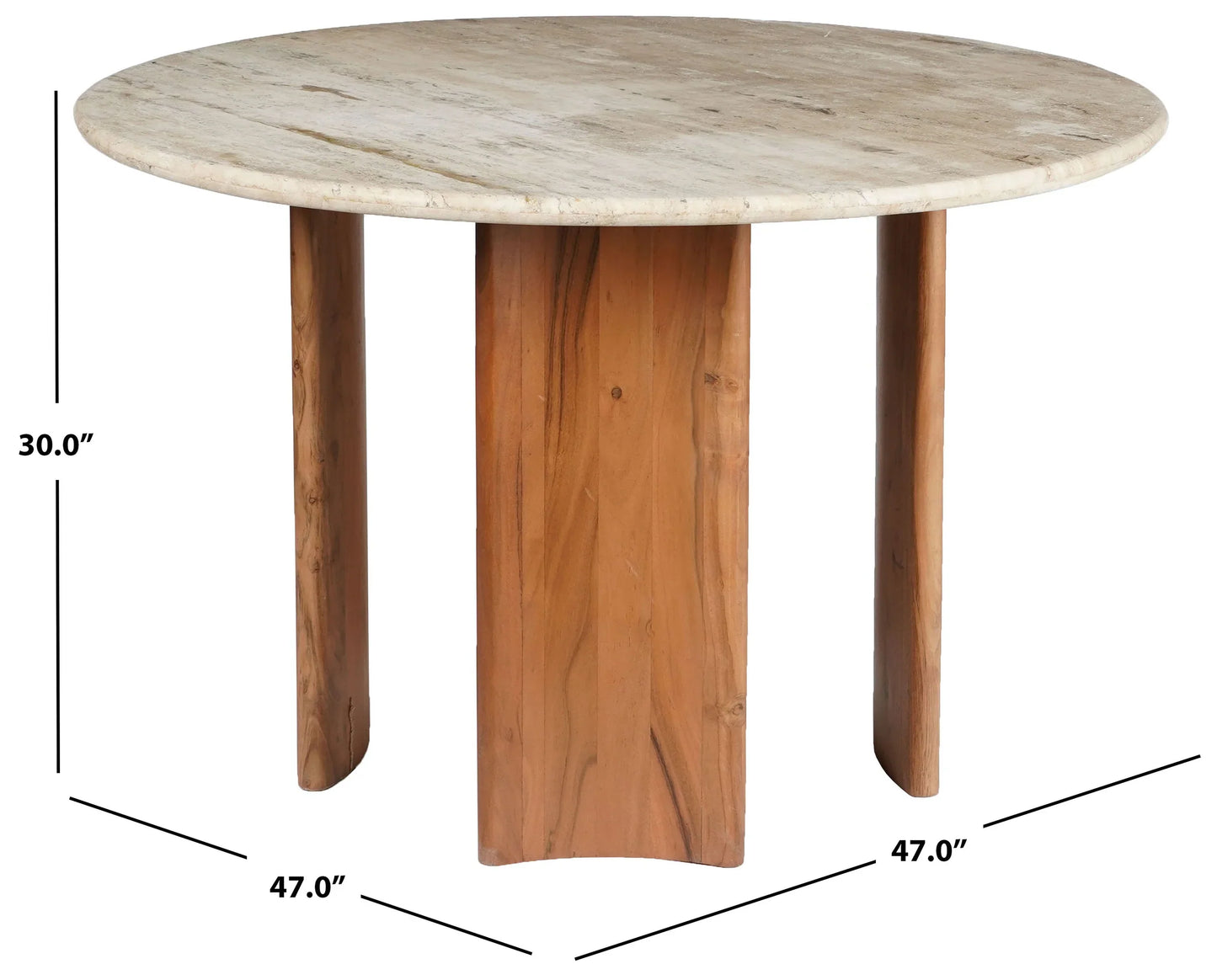 Trinsly Travertine Top Dining Table