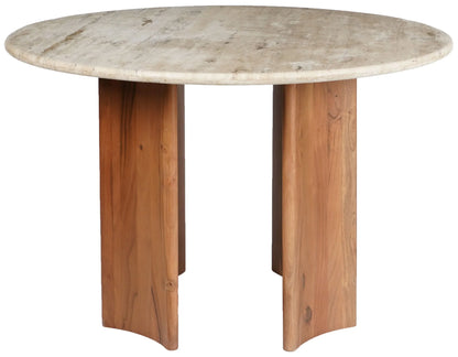 Trinsly Travertine Top Dining Table