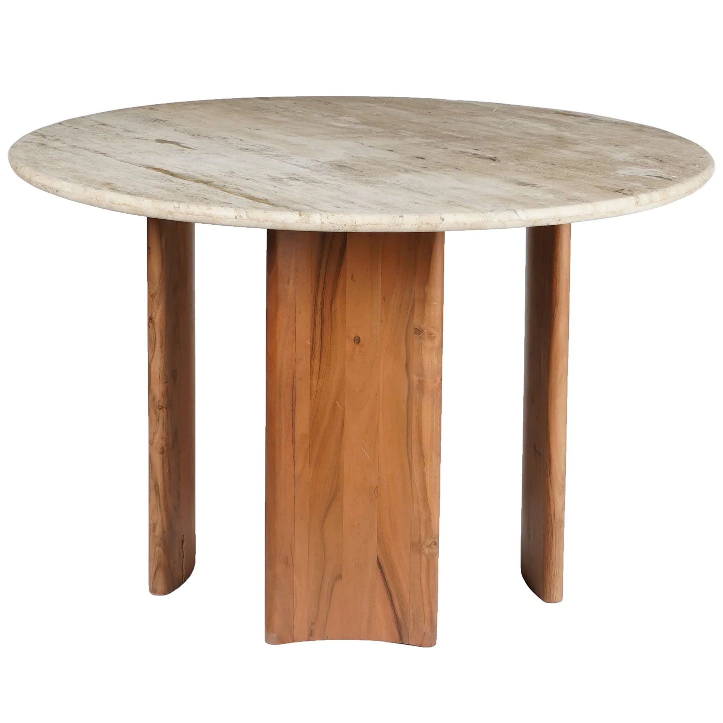 Trinsly Travertine Top Dining Table