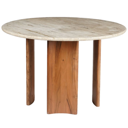 Trinsly Travertine Top Dining Table