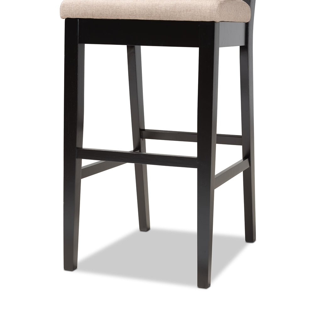 Gideon Set of 2 Dark Brown & Sand Bar Stools – Modern Design
