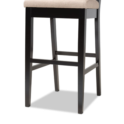 Gideon Set of 2 Dark Brown & Sand Bar Stools – Modern Design