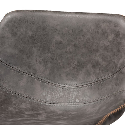 Tani Set of 2 Stitched Grey Bar Stools – Industrial Design