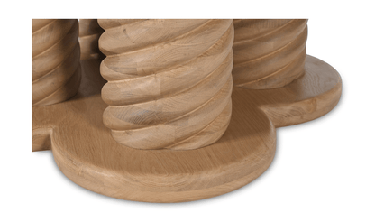 Treccia 60 Round Dining Table – Solid Oak & Iron Pedestal