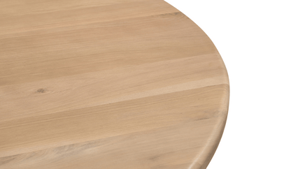 Treccia 60 Round Dining Table – Solid Oak & Iron Pedestal