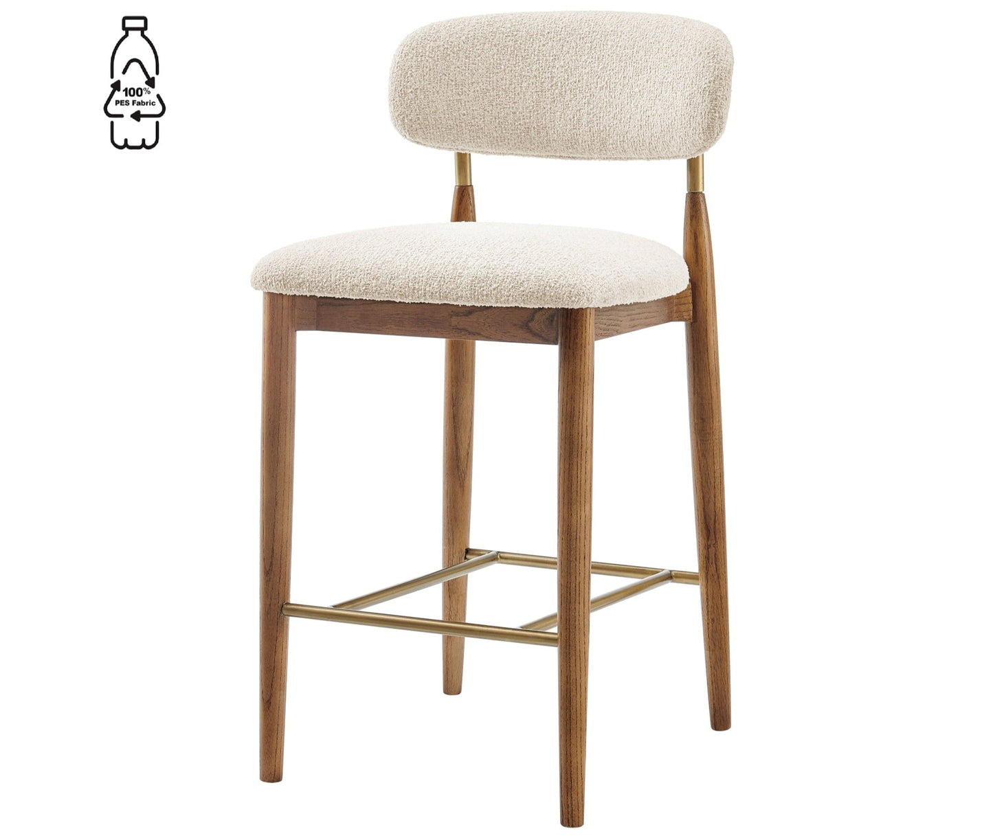 Verna Set of 2 Counter Stool in Palladian Beige