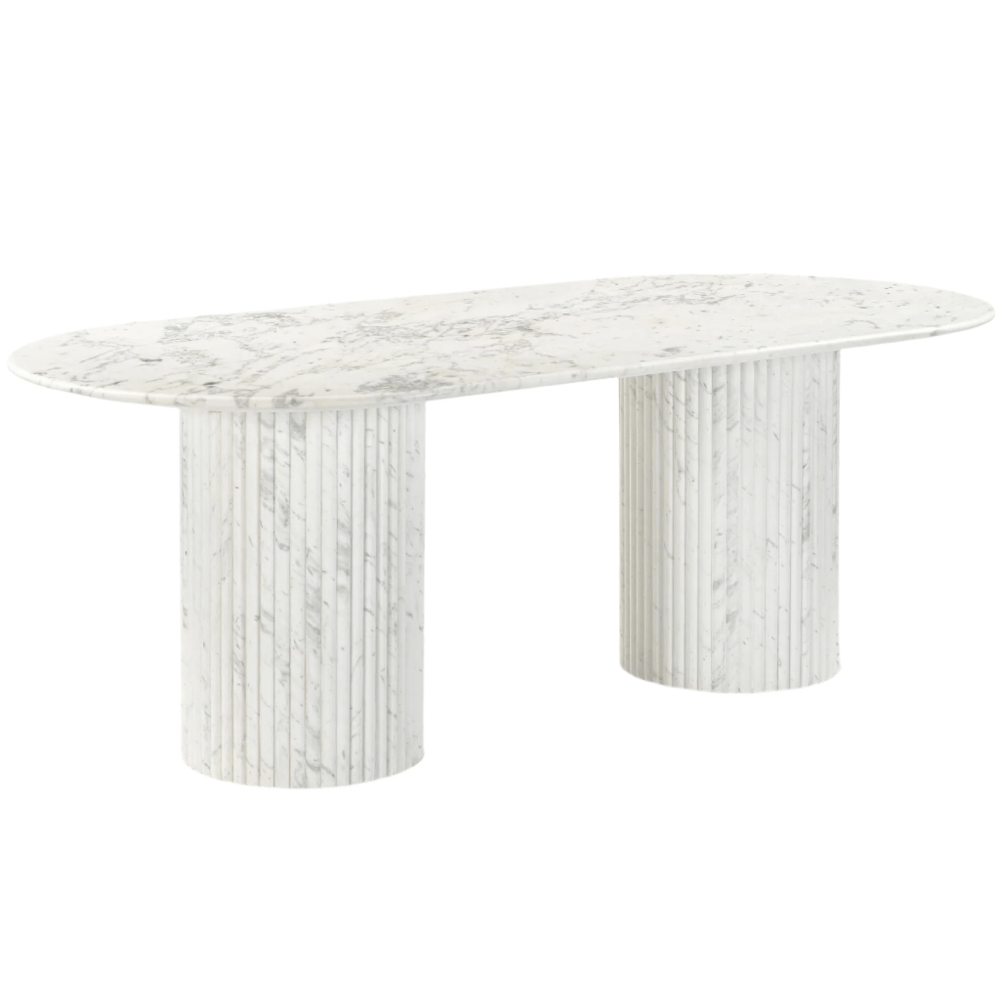 Messina Marble Dining Table in White
