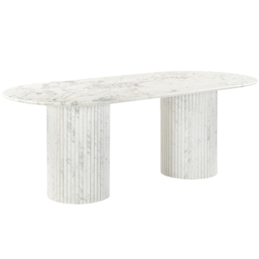 Messina Marble Dining Table in White