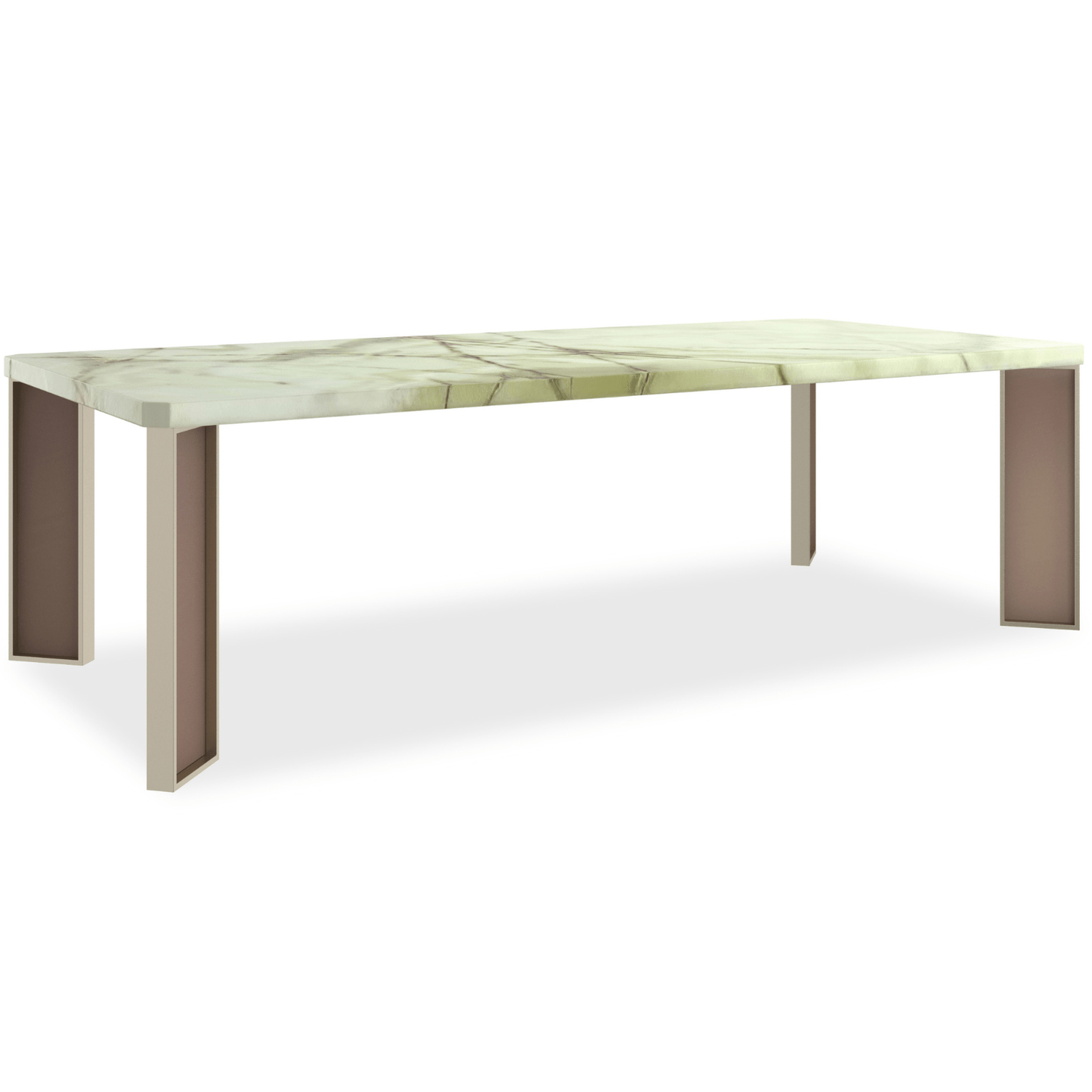 The Naturalist Green Onyx Dining Table with Brushed Gold Leg