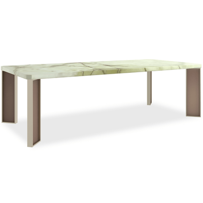 The Naturalist Green Onyx Dining Table with Brushed Gold Leg