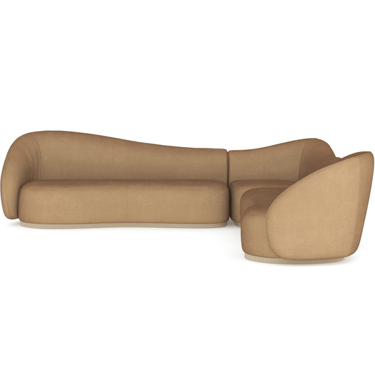 Kalahari 3-Piece Sectional – Luxurious Camel Velvet Sofa