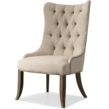Rhapsody Tufted Dining Chair Rustic Walnut Aurora Ecru