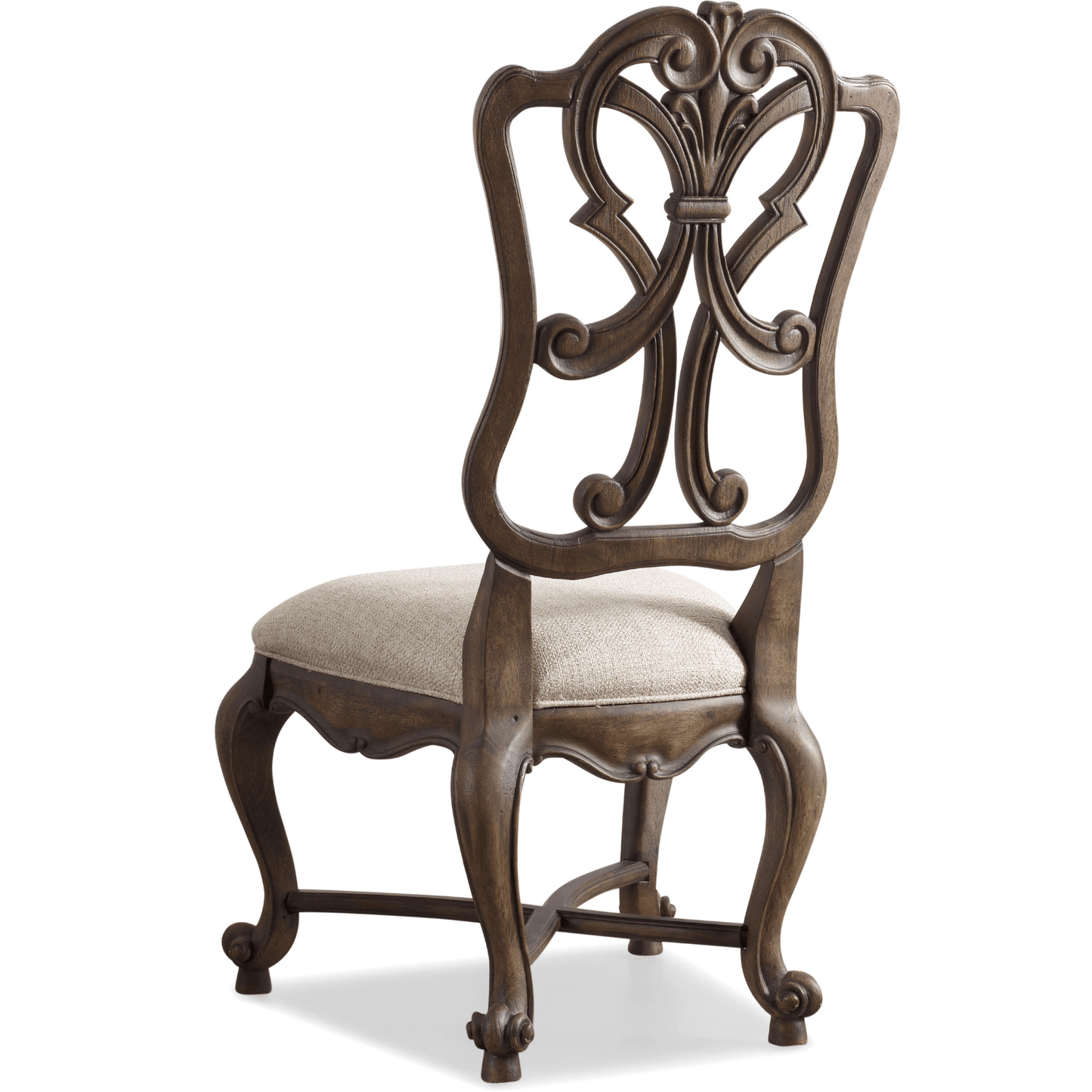 Rhapsody Wood Back Side Chair Rustic Walnut Aurora Ecru