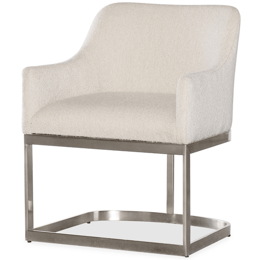 Modern Mood Upholstered Arm Chair Boucle Fabric & Metal Base