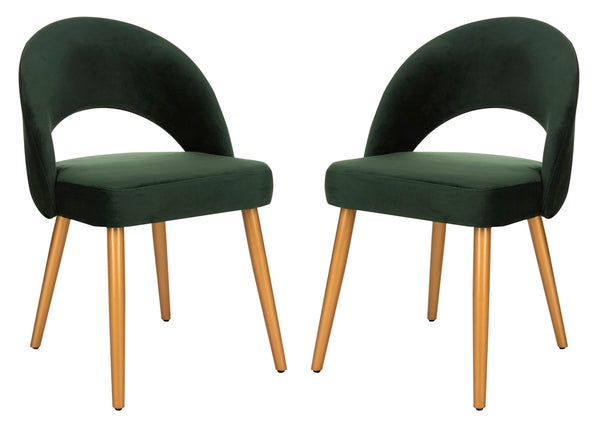 Giani Set of 2 Retro Dining Chair in Green