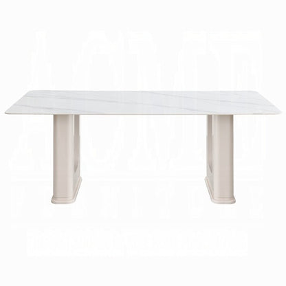 Kalam Rectangular Ceramic Dining Table – Beige Finish