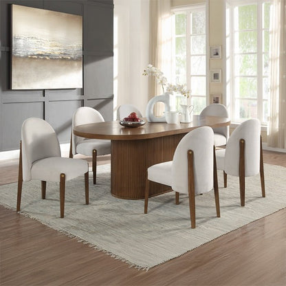 Gamarya Oval Oak Dining Table – Elegant Pedestal Design