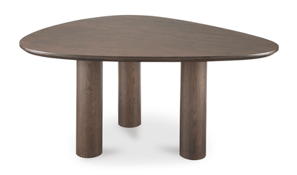 Finley Rounded Triangle Dining Table in Smoked Ash Wood