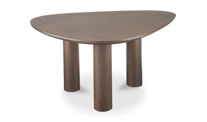 Finley Rounded Triangle Dining Table in Smoked Ash Wood