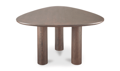 Finley Rounded Triangle Dining Table in Smoked Ash Wood