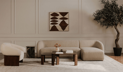 Faye Sectional in Boucle Beige