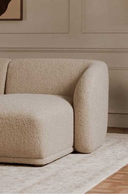 Faye Sectional in Boucle Beige
