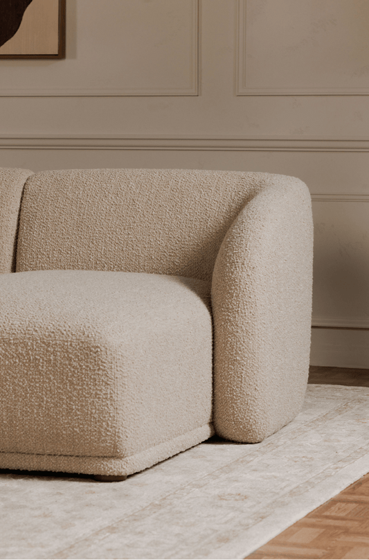 Faye Sectional in Boucle Beige