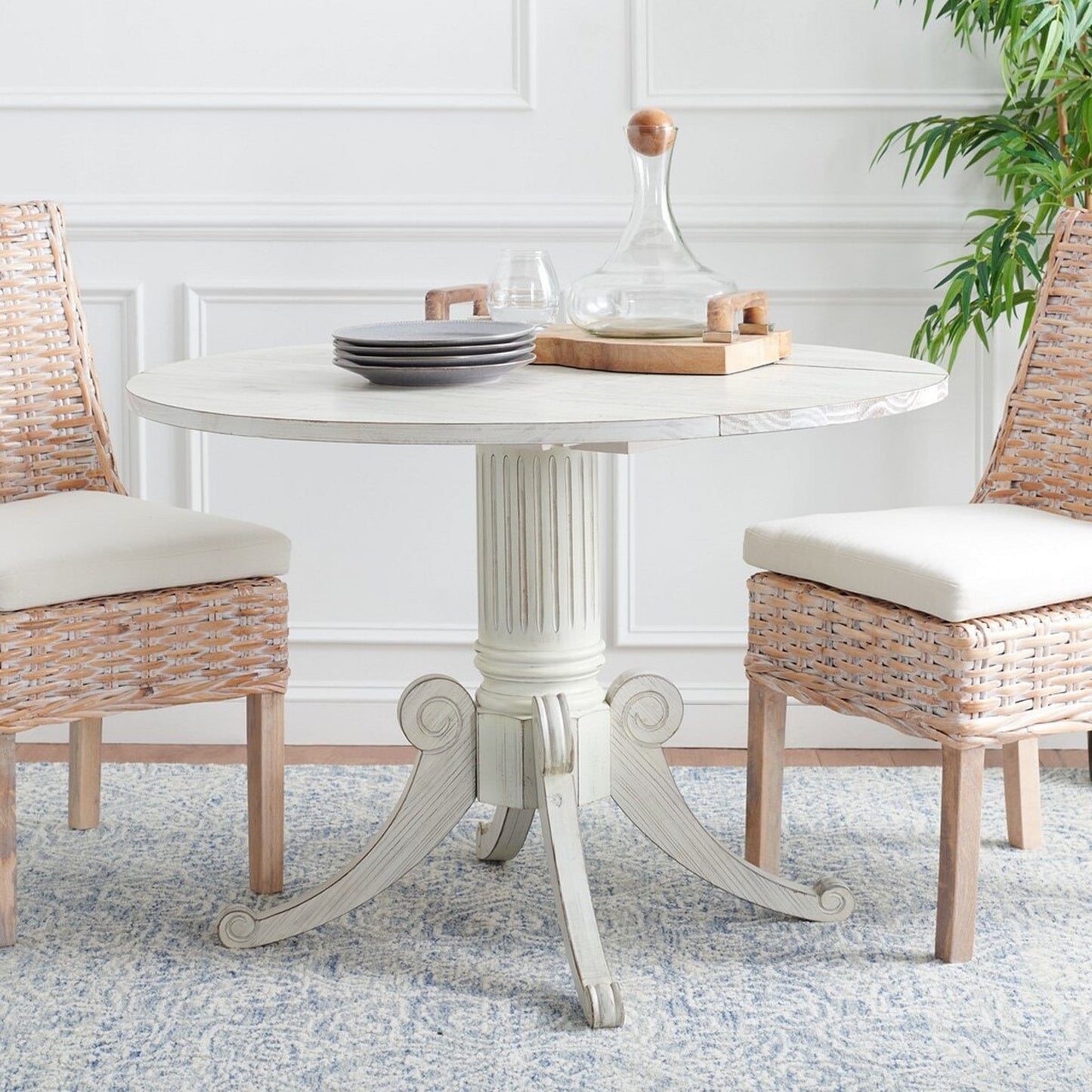 Forest Drop Leaf Dining Table in Antique White