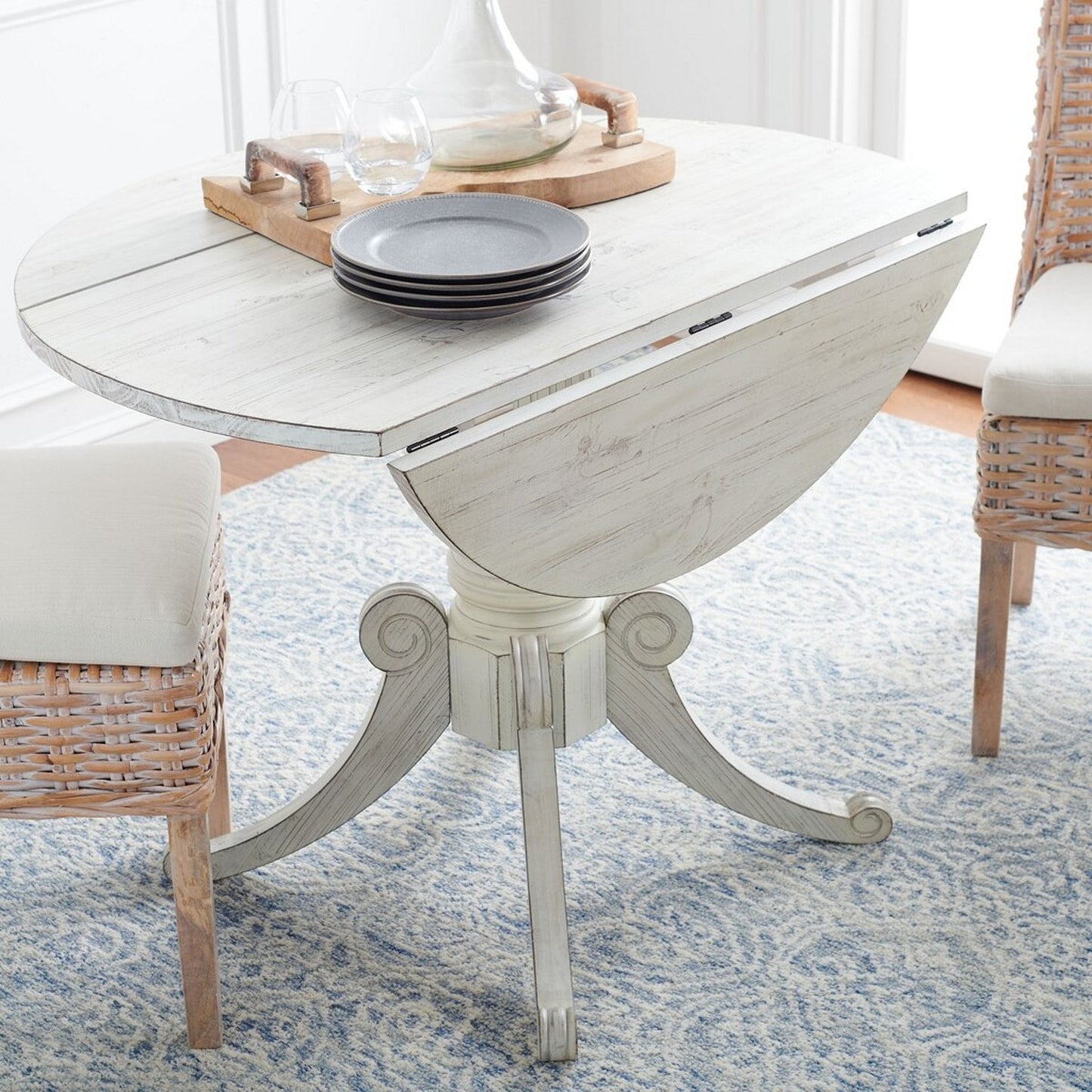 Forest Drop Leaf Dining Table in Antique White