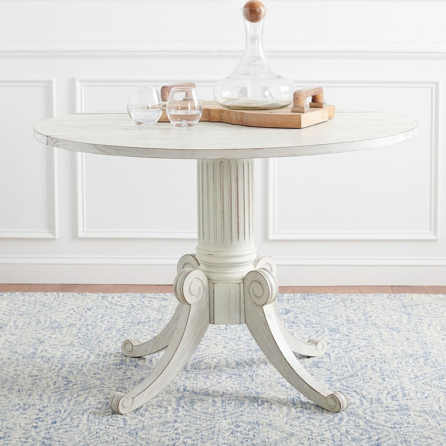 Forest Drop Leaf Dining Table in Antique White