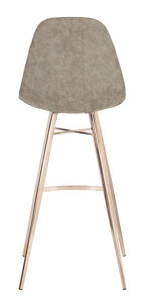 Mathison Bar Stool Taupe – Mid-Century Faux Leather Stool