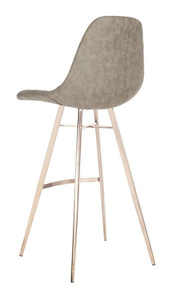 Mathison Bar Stool Taupe – Mid-Century Faux Leather Stool
