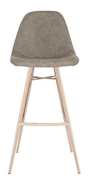 Mathison Bar Stool Taupe – Mid-Century Faux Leather Stool
