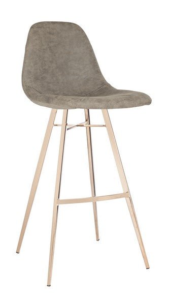 Mathison Bar Stool Taupe – Mid-Century Faux Leather Stool