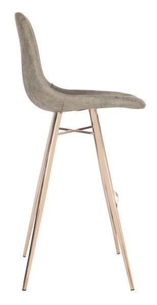 Mathison Bar Stool Taupe – Mid-Century Faux Leather Stool