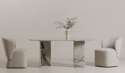 Celia Oval Dining Table in Elegant Green Onyx Marble