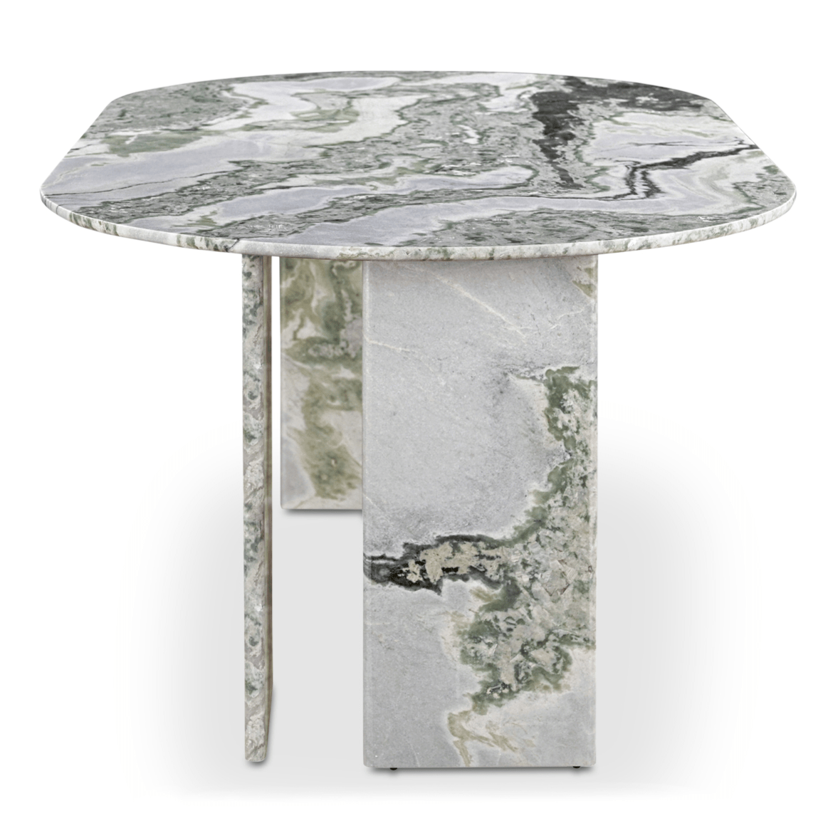 Celia Oval Dining Table in Elegant Green Onyx Marble
