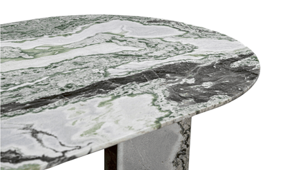 Celia Oval Dining Table in Elegant Green Onyx Marble