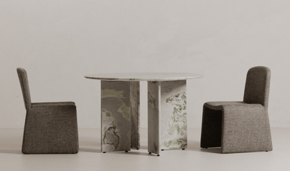 Celia 48 Round Dining Table with Green Onyx Panda Marble