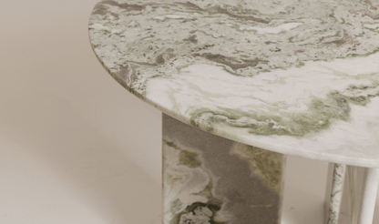 Celia 48 Round Dining Table with Green Onyx Panda Marble