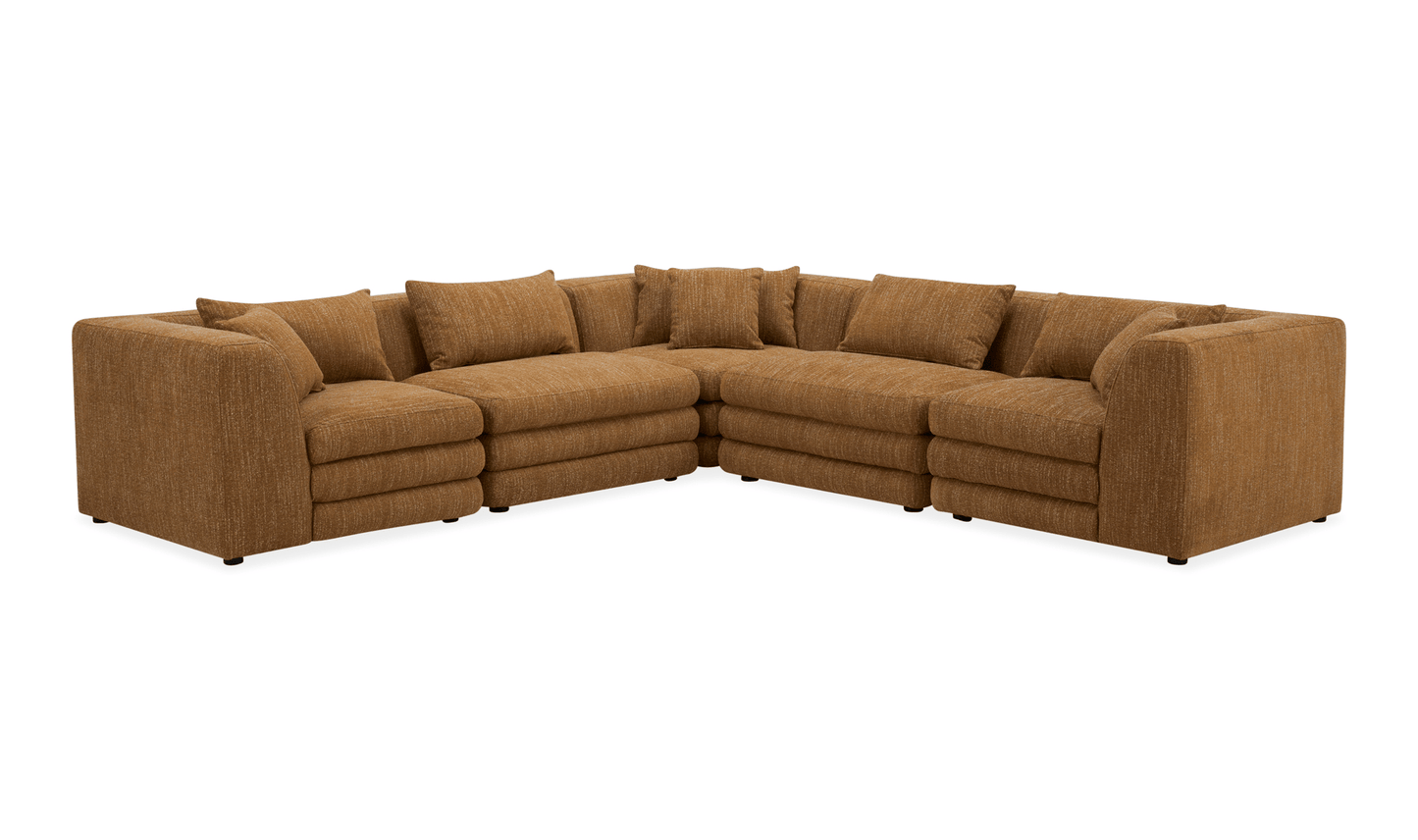 Lowtide L-Shaped Sectional in Amber Glow–Modern Modular Sofa