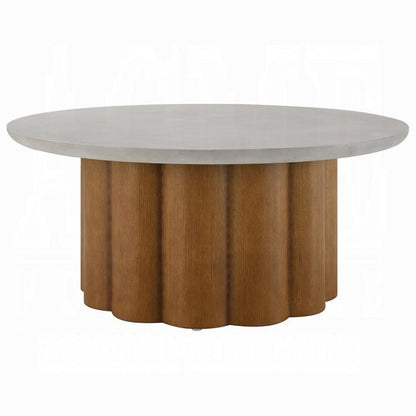 Evelyn Round Faux Concrete Coffee Table