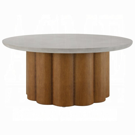 Evelyn Round Faux Concrete Coffee Table