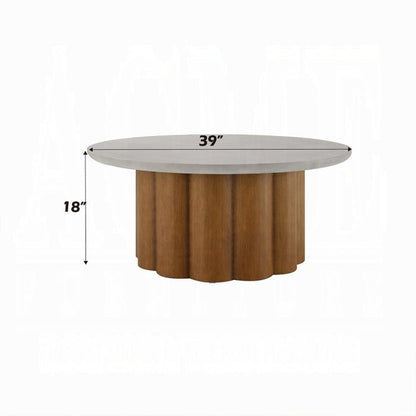 Evelyn Round Faux Concrete Coffee Table