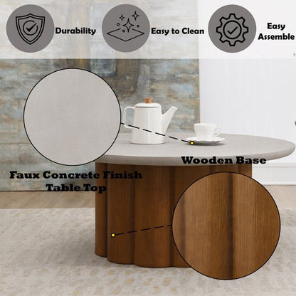 Evelyn Round Faux Concrete Coffee Table